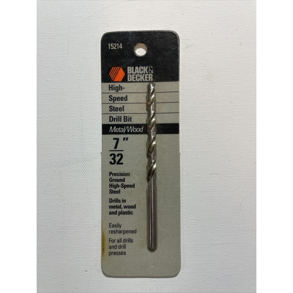 Black & Decker 15214 7/32" Drill Bit Metal, Plastic, and Wood High Speed Steel